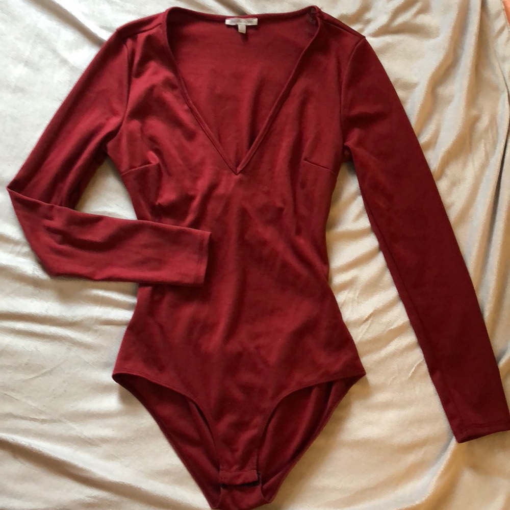 Red Cut-Out Bodysuit
